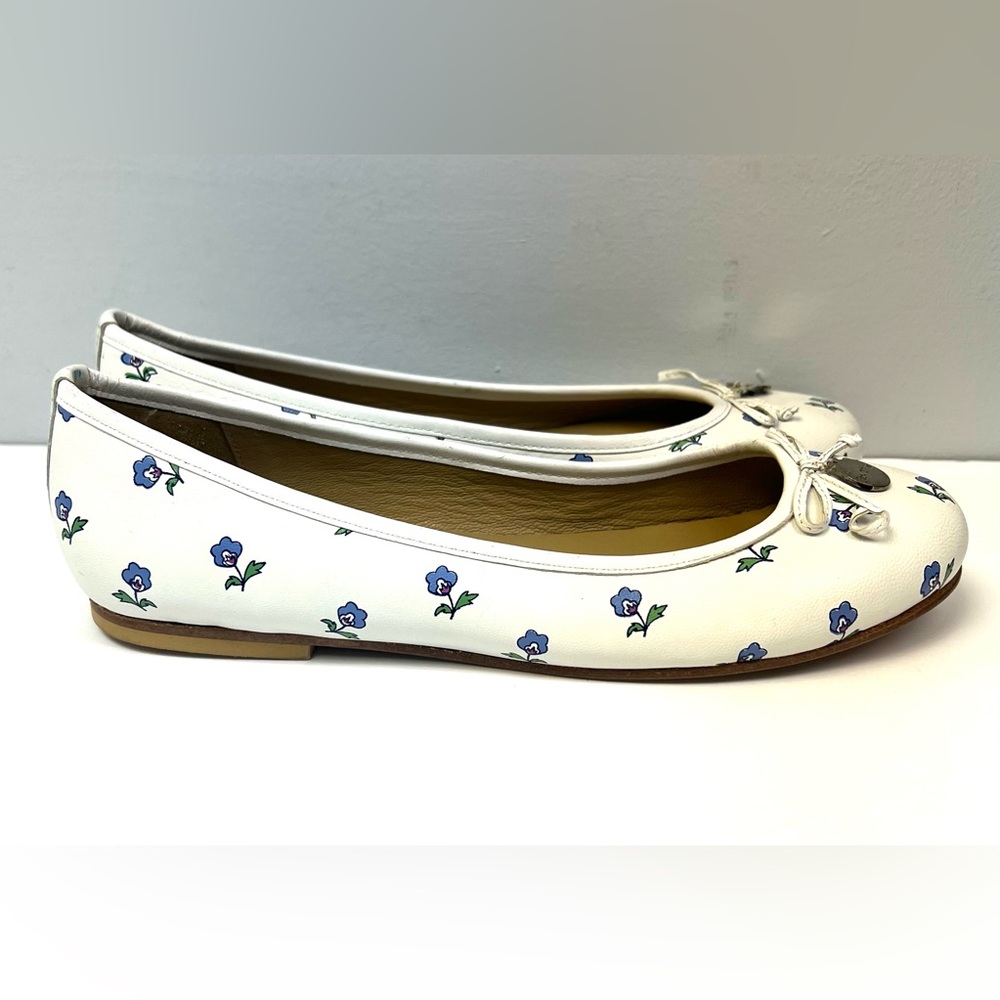 Jack Wills- White flat‎ with flowers, Size:6, Womens, Pre-Owned